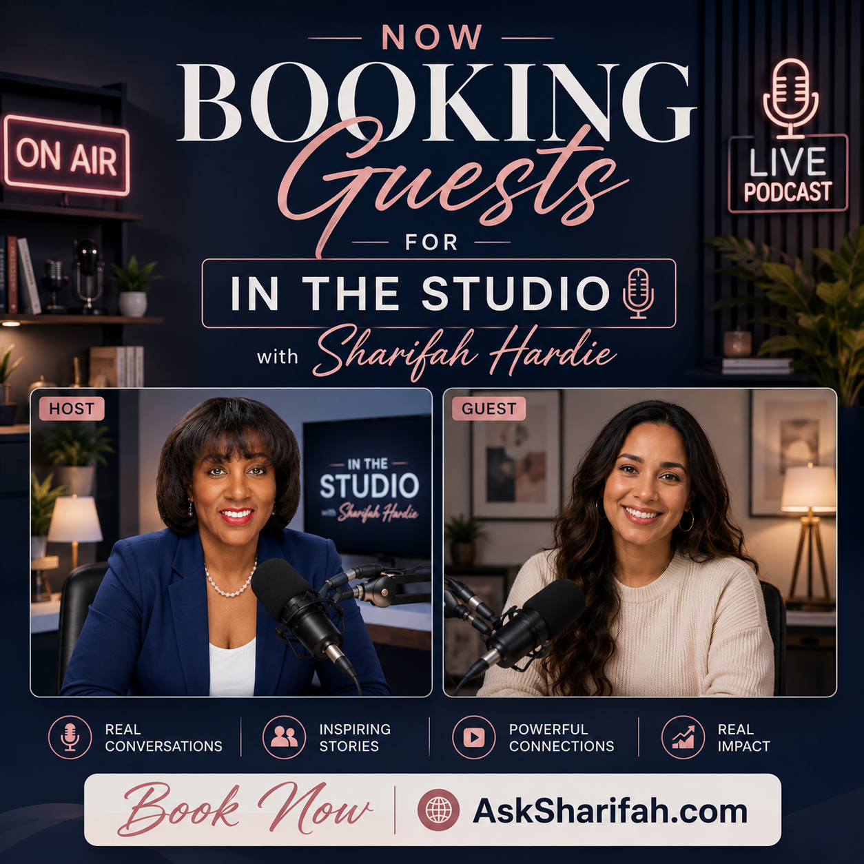 Now Booking Guests — In The Studio with Sharifah Hardie